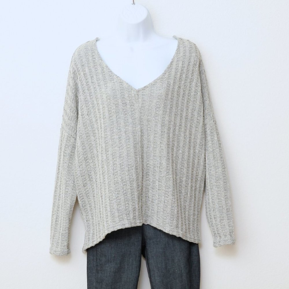Gilli Oversized Scoop Neck Knit Sweater‎ Gray Women Size L